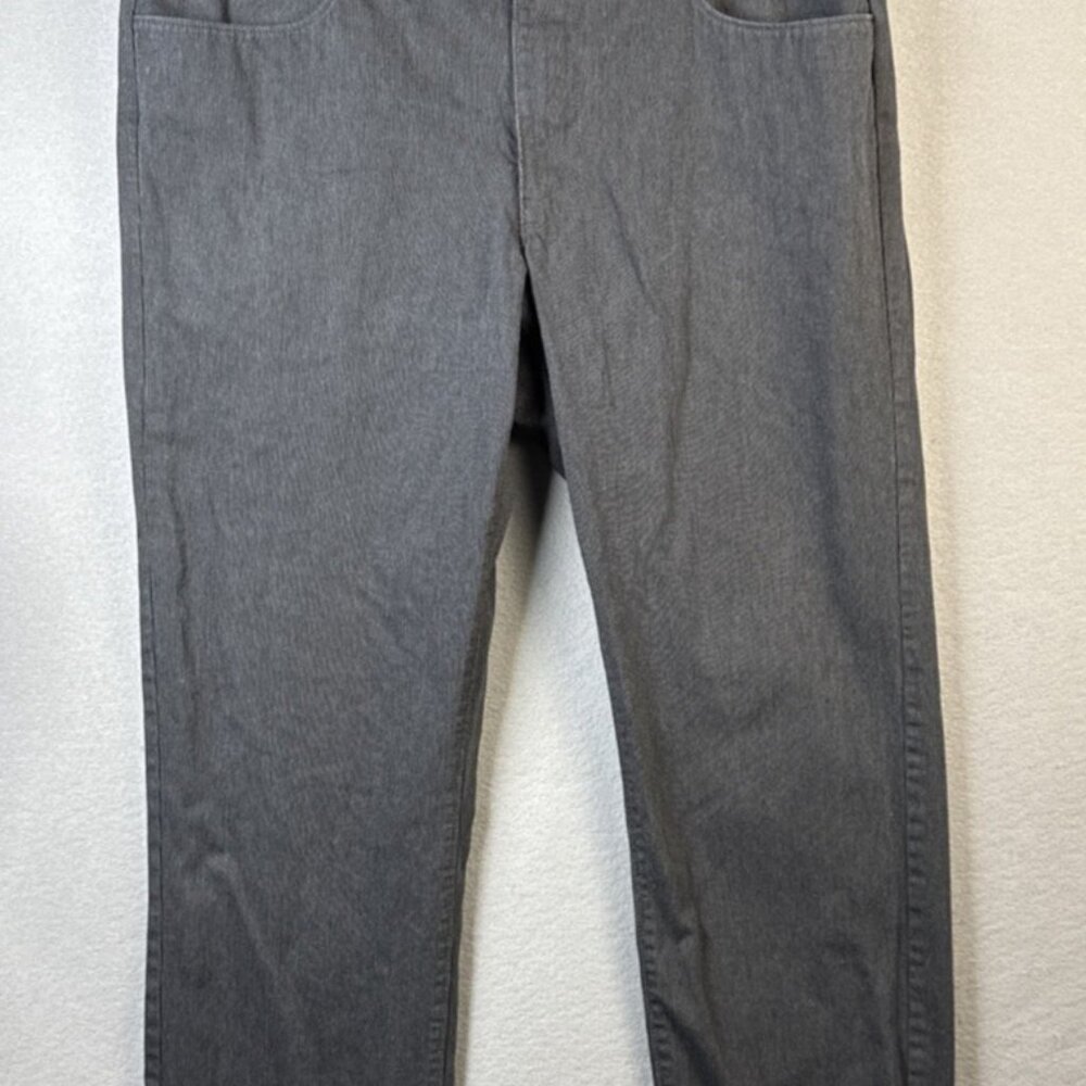 Alfani Slim Fit Pants Men's Size 36x30 Gray Striped 100% Cotton Casual Workwear
